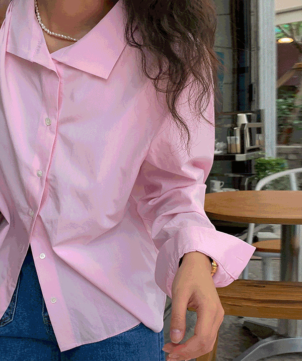 샤토 프렌치 셔츠 (pink) / 블랙 단독 주문시 당일배송르헤르