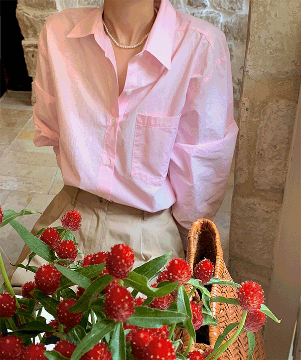 탈리아 코튼 셔츠 (pink)르헤르